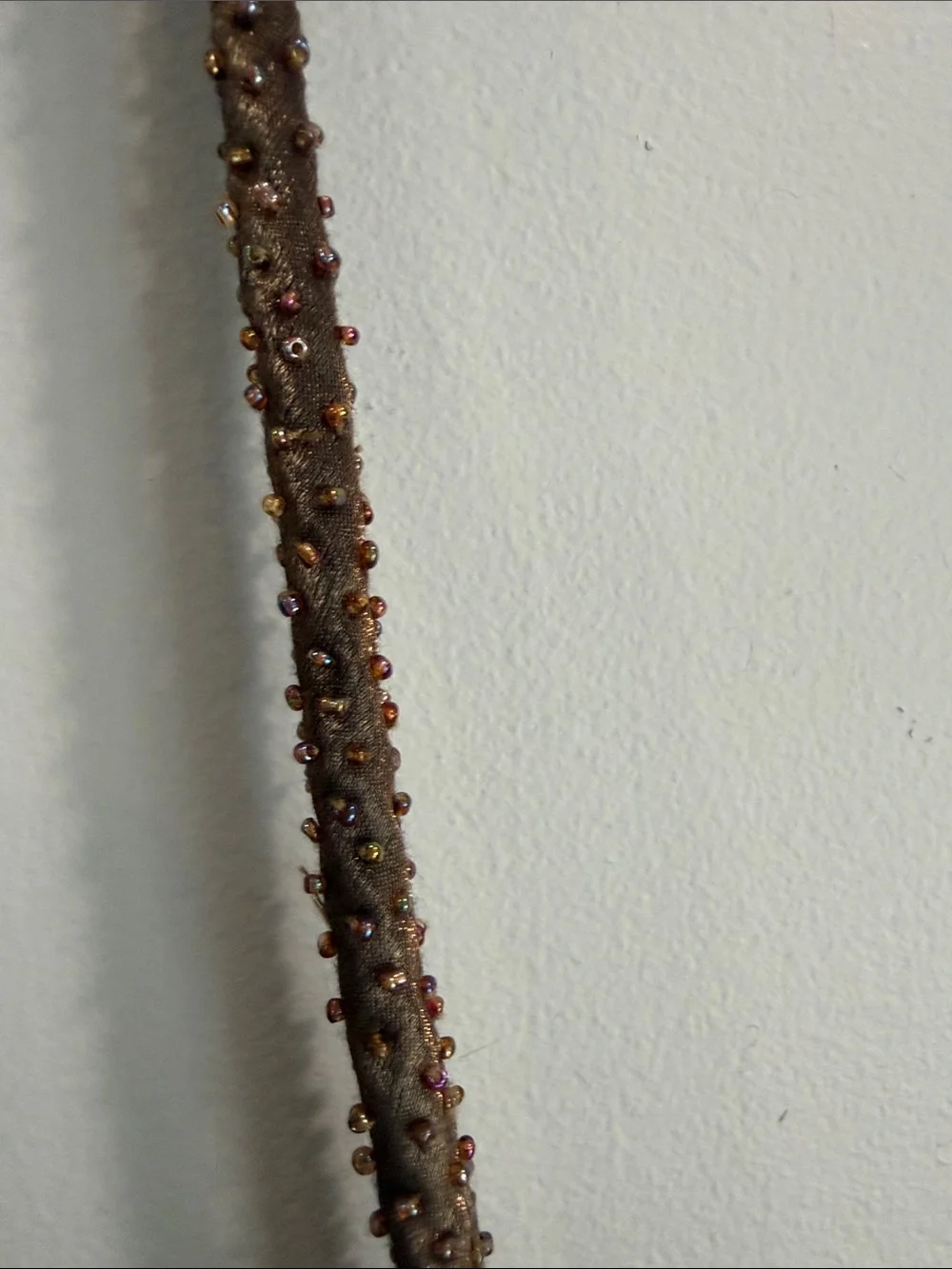 Beaded Floral Accent Brown Shoulder Bag very unique